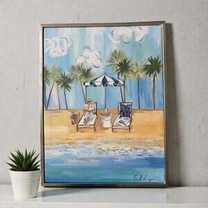 Chinoiserie Chic Blue and White Umbrella Painting